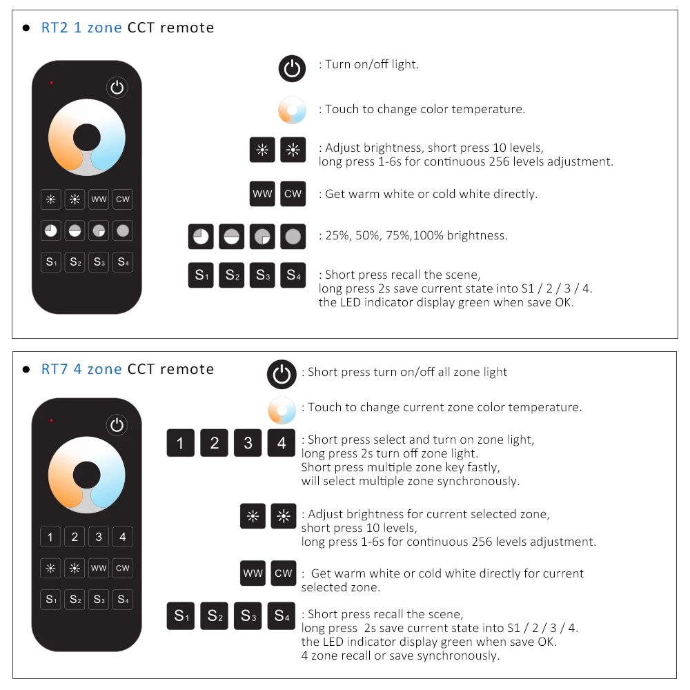 Контроллер диммер для светодиодных лент WW CW 12 В 24 2 канала 10 А 4 ГГц|Диммеры| |