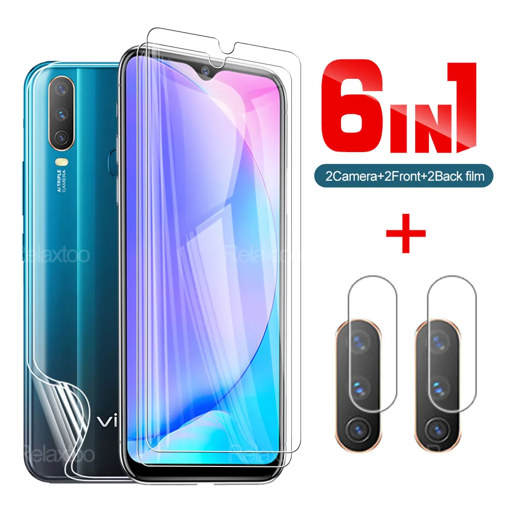 

6-in-1 Tempered Glass And Hydraulic Film For Vivo Y1s Screen Protector For Vivo Y11 2019 Y12 Y15 Y17 Camera Protector Lens Film