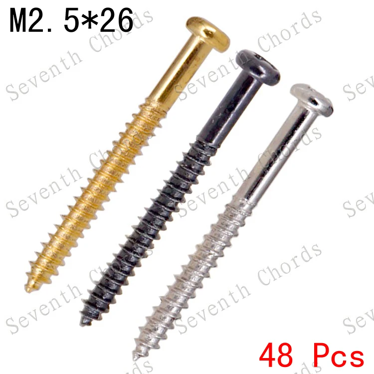 

48 шт. M2.5 * 26 мм электрическая бас-гитара звукосниматель крепится с регулировкой высоты винты-3 цвета на выбор