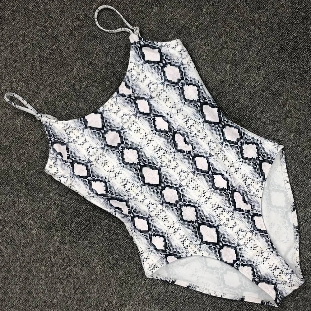 Леопардовый купальник Цельный женский сексуальный пуш ап Женский бандажный с