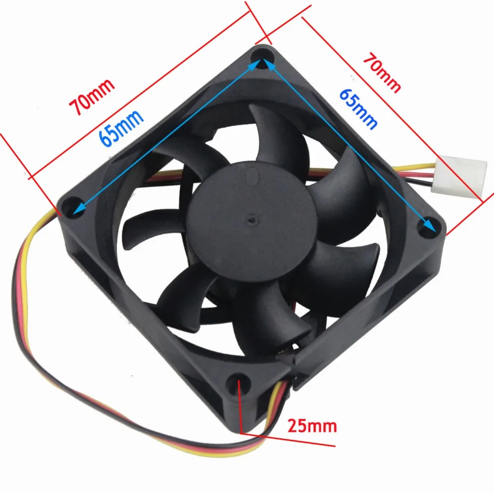 Gdstime 7 см 70 мм 70x70x25 мм 7025s 3Pin 12 В DC Бесщеточный Охлаждающий вентилятор с FG особенности для компьютера Чехол-радиатор