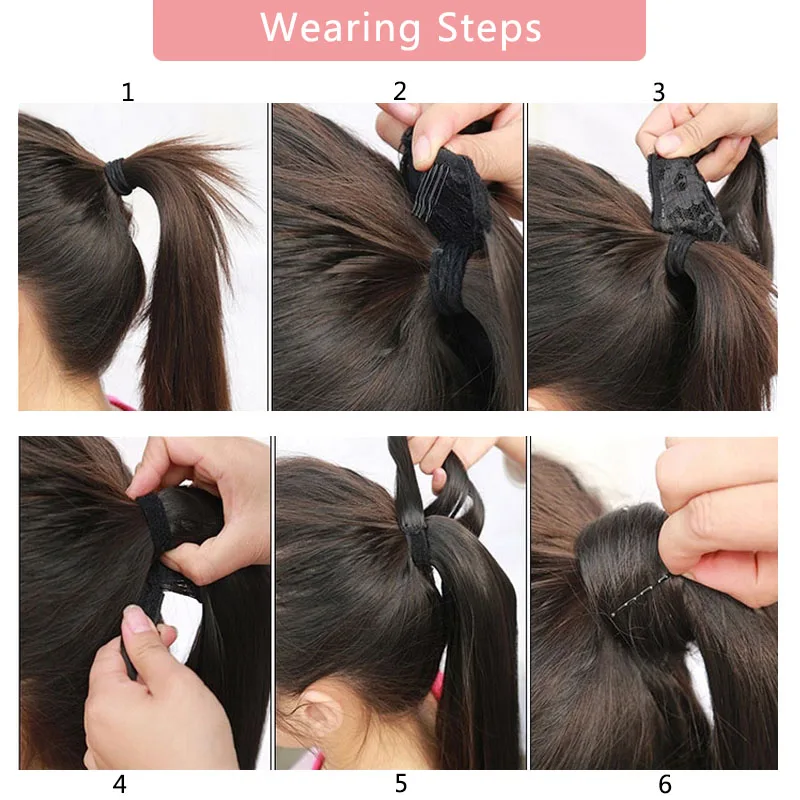 Длинные прямые заколки FEELSI 22 дюйма хвост искусственные волосы конский шиньон с