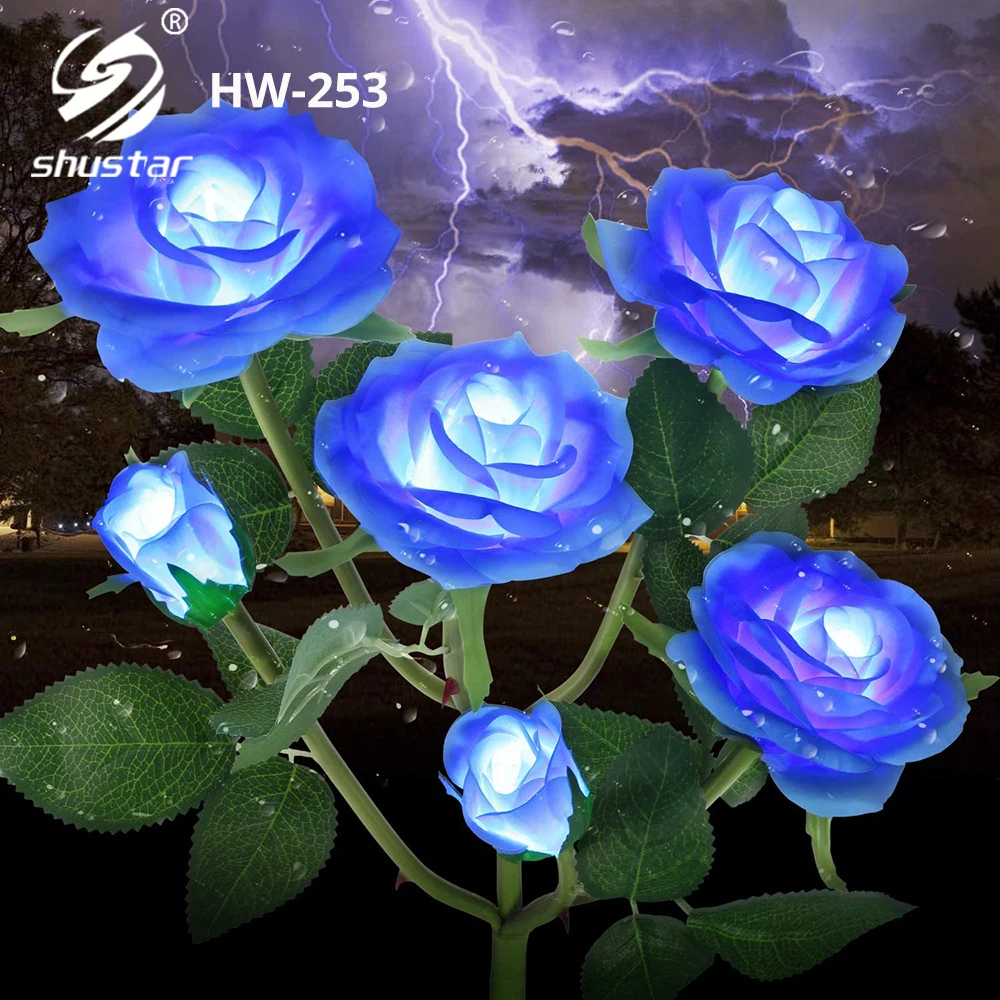 

Solar Garden Decoration Lights 6 LED Simulation Rose Lights To Insert Lawn Lights, Garden Passage Garden Lawn Solar Lights