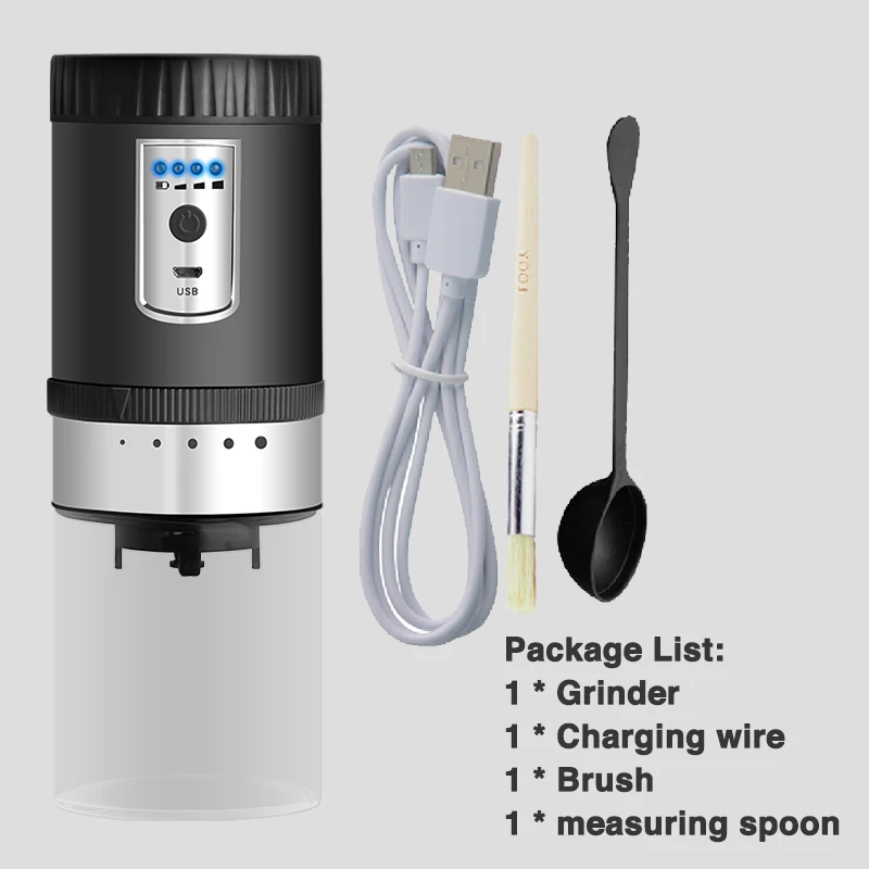 Электрическая кофемолка перезаряжаемая керамическая заусенцы автоматическая