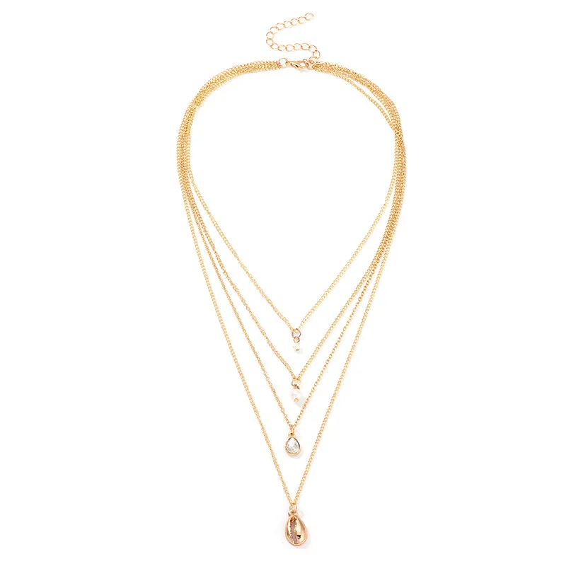 

necklace for women Chain necklace fashion popular alloy shell pearl necklace Nai multilayer pendant bead