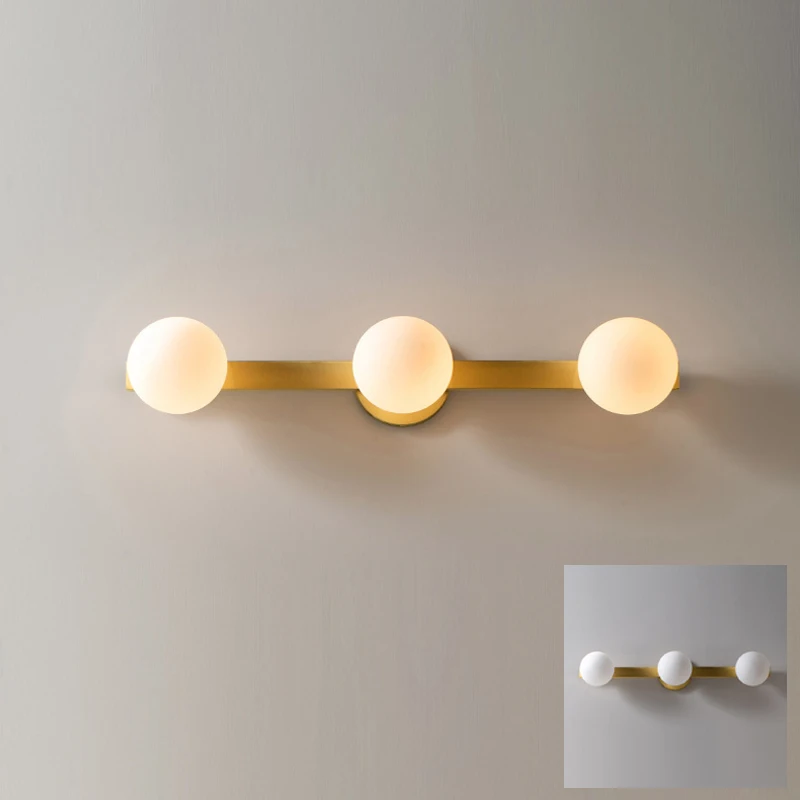 Современная медная латунная настенная Светодиодная лампа с круглыми