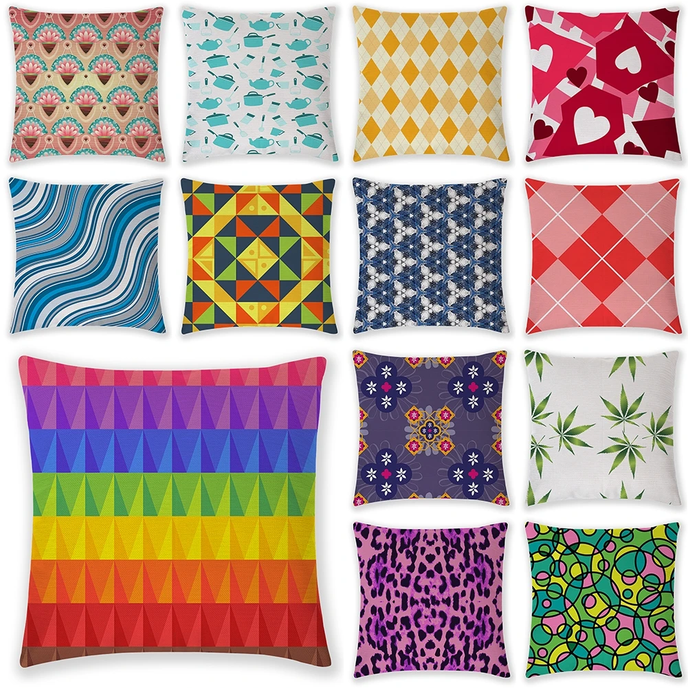 

Bohemia National Style Geometry Colourful Cotton Linen Living Room Decorative Sofa Car Cushion Cover Throw Pillow Case 45x45 Cm