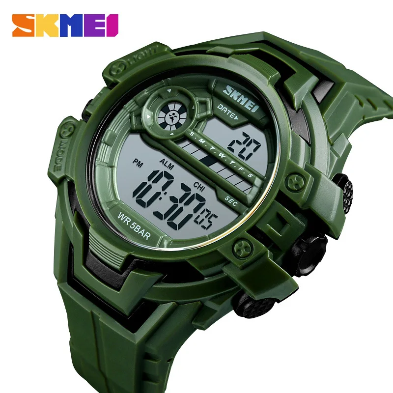 

SKMEI1383 men's electronic sports watch Japan movement multifunctional outdoor sports glue watch