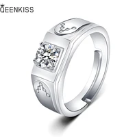 qeenkiss rg6267 fine jewelry%c2%a0wholesale%c2%a0fashion hot man father%c2%a0birthday%c2%a0wedding gift square aaa zircon 18kt white gold open ring