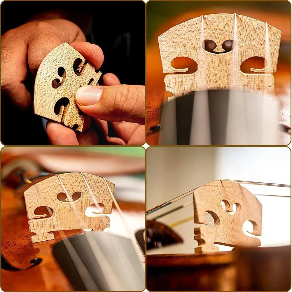 

Hot Sale 4pcs Violin Bridges Fiddle Senior Maple Instrument Part Strings Accessories Wood Size Tools For 4/4-3/4-1/2- E1O2