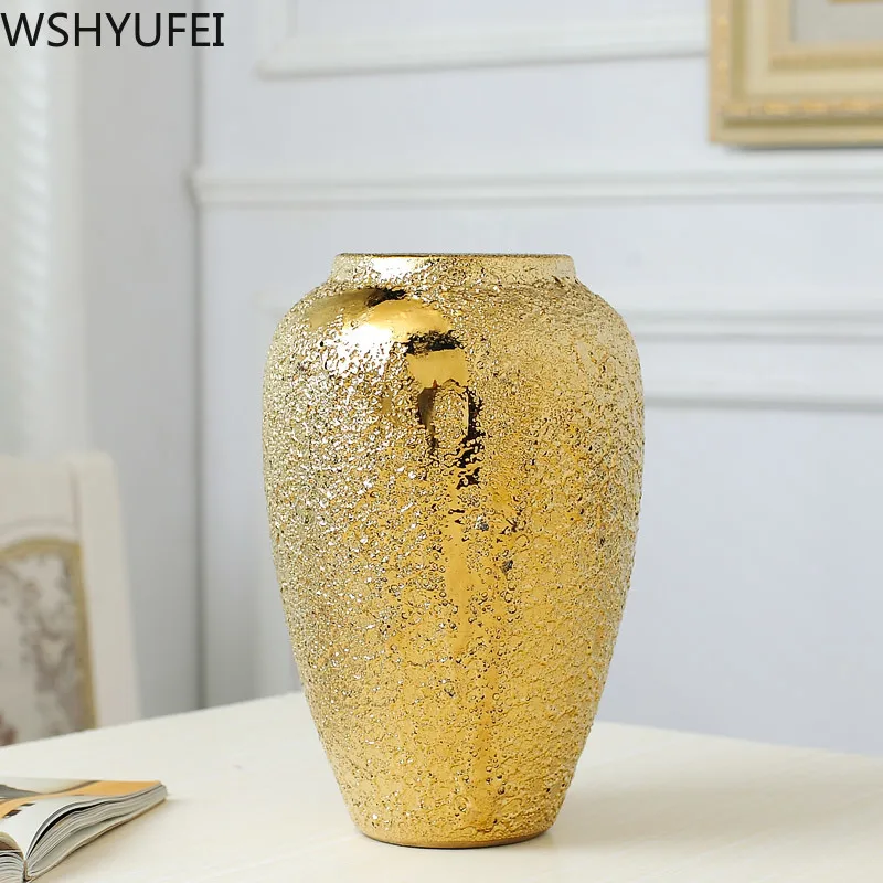 Золотая керамическая абстрактная ваза украшение для дома настольное