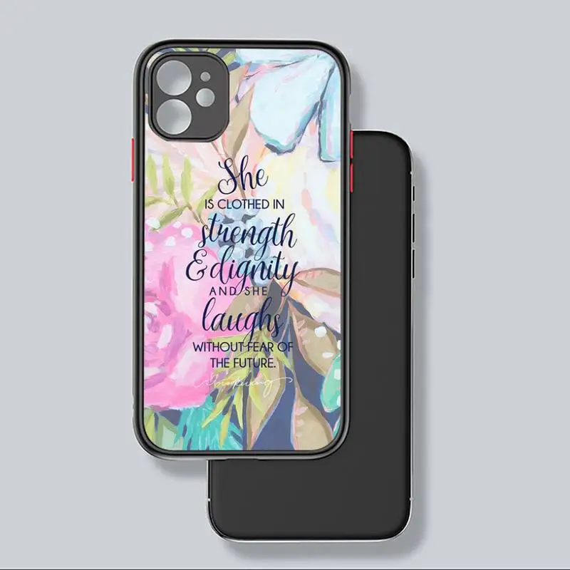 

Bible color art letter word fashion Phone Case Matte Transparent for iPhone 7 8 11 12 s mini pro X XS XR MAX Plus coque