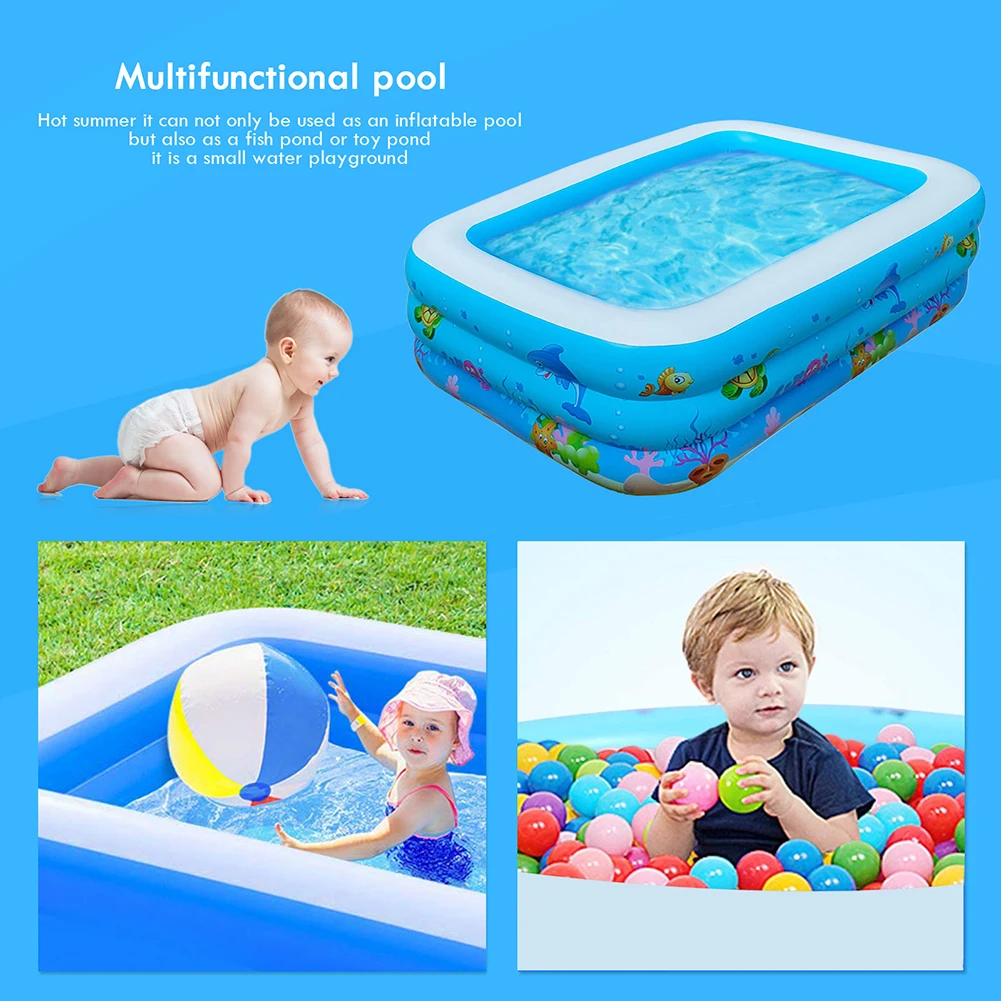 

Inflatable Swimming Pool Paddling pool PVC Kids Baby Square Basin Bath Tub Swim Pools Ocean Ball Sport Water Play Toys