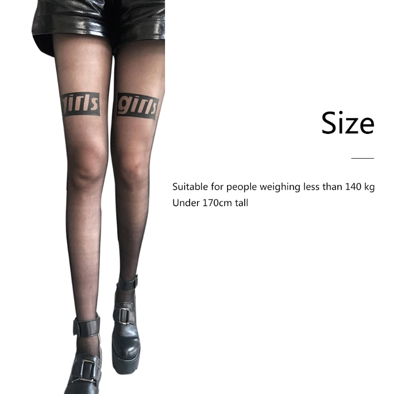 Для женщин сексуальный ультра-тонкие прозрачные колготки с рисунком и буквенным