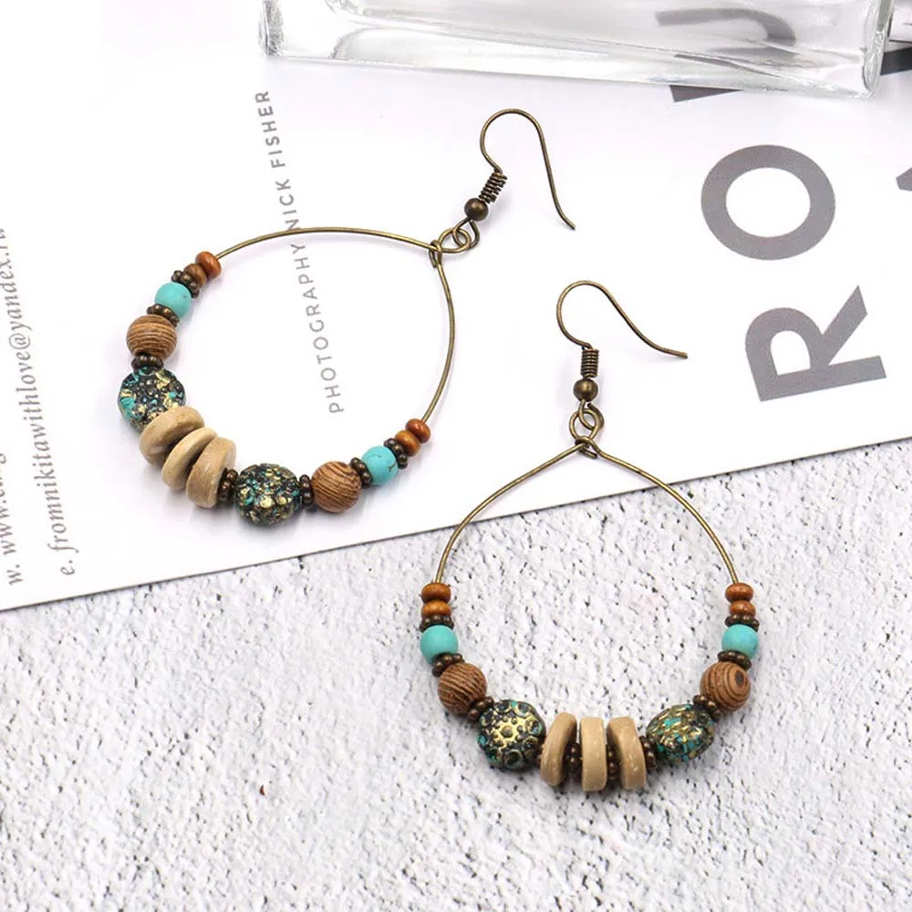 Преувеличенные большие круглые полые серьги в виде кисточки для женщин