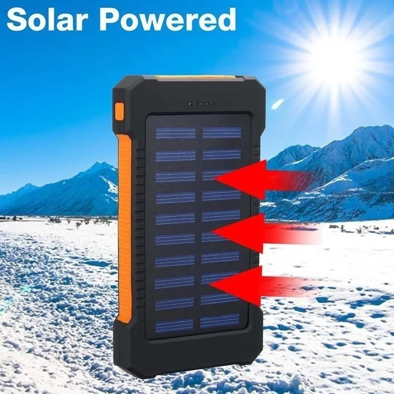 2021 30000mah solar power bank portable large capacity fast charging outdoor travel smartphone charger for samsung xiaomi iphone free global shipping