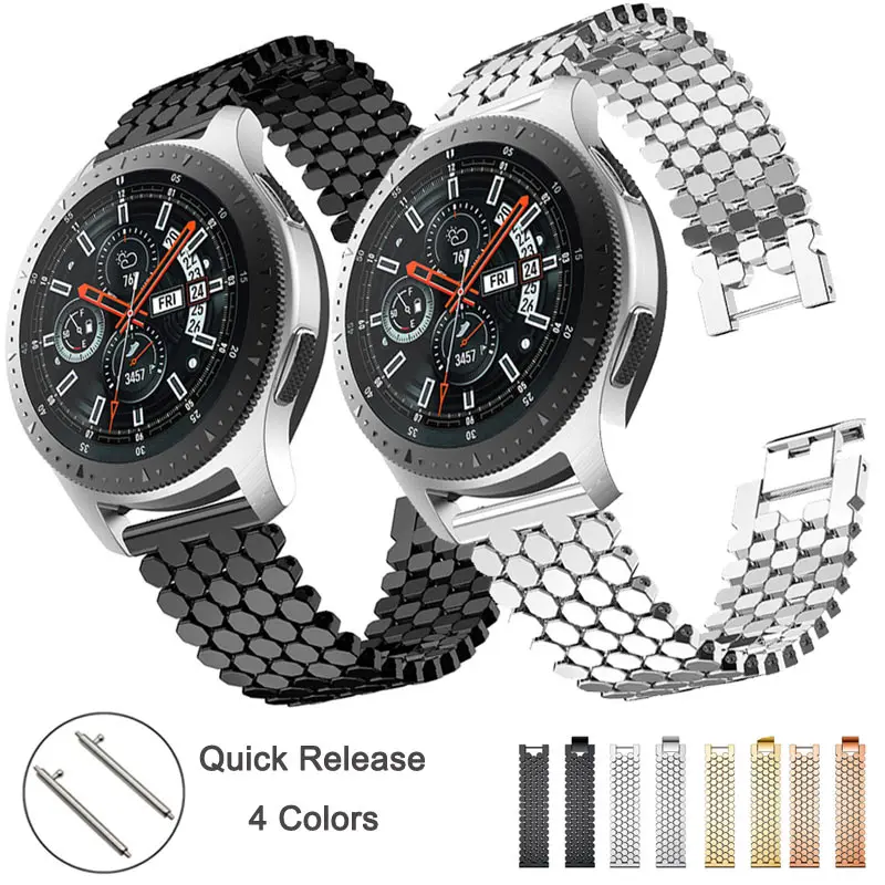 Ремешок для часов из нержавеющей стали браслет Amazfit GTR 47 мм Pace Stratos Samsung Gear S3 Galaxy Watch