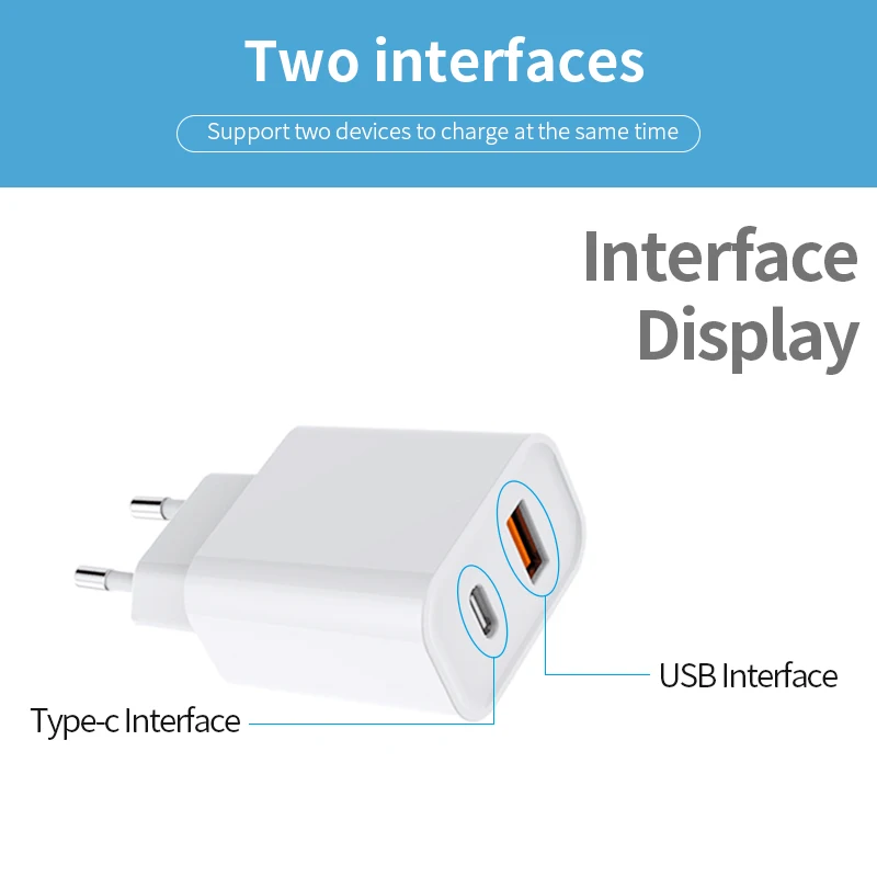 Зарядное устройство PD20W для ЕС и США быстрая зарядка разъем USB типа c Италия