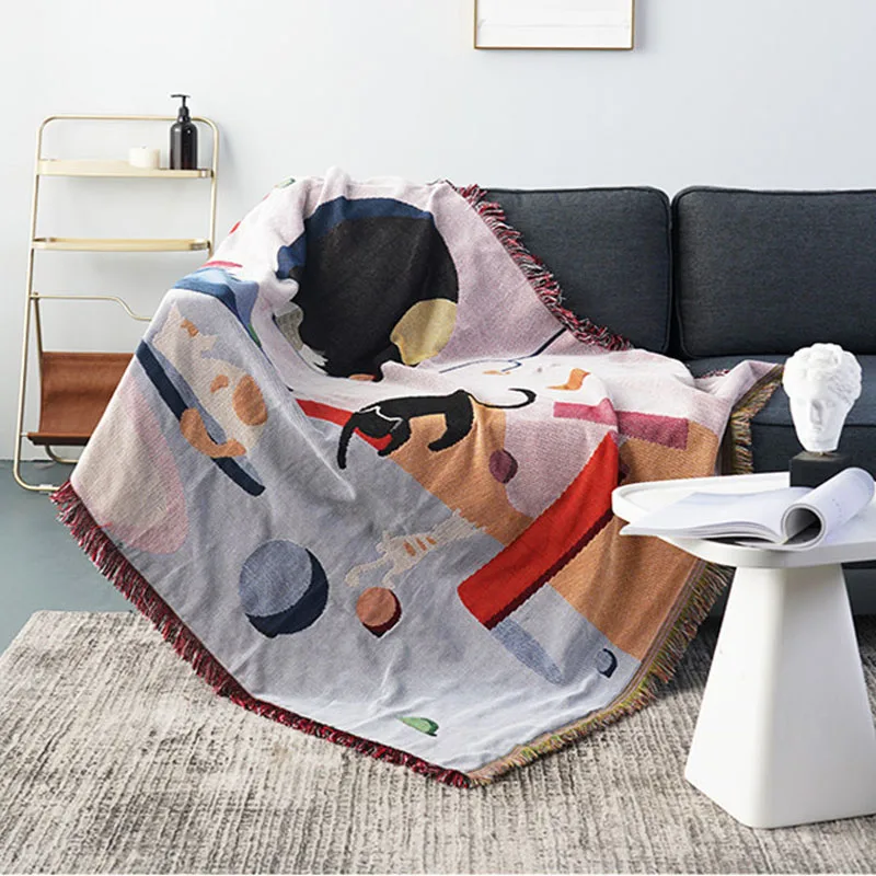 Плед-одеяло покрывало для дивана нескользящее многофункциональное одеяло с