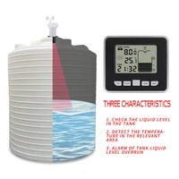 wireless ultrasonic water tank liquid depth level meter sensor with temperature display water depth measuring meter