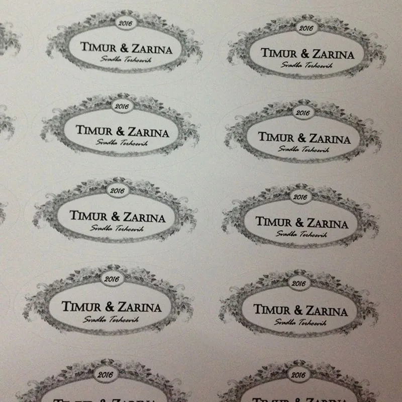 100pcs 40x20mm Custom Adhesive Paper Sticker Wedding Invitation Cards Jam Jar Juice Wine Beer Bottle Seal Label