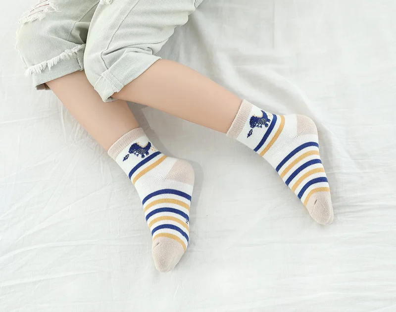 Мягкие хлопковые детские носки дышащие Носки с рисунком динозавра для мальчиков