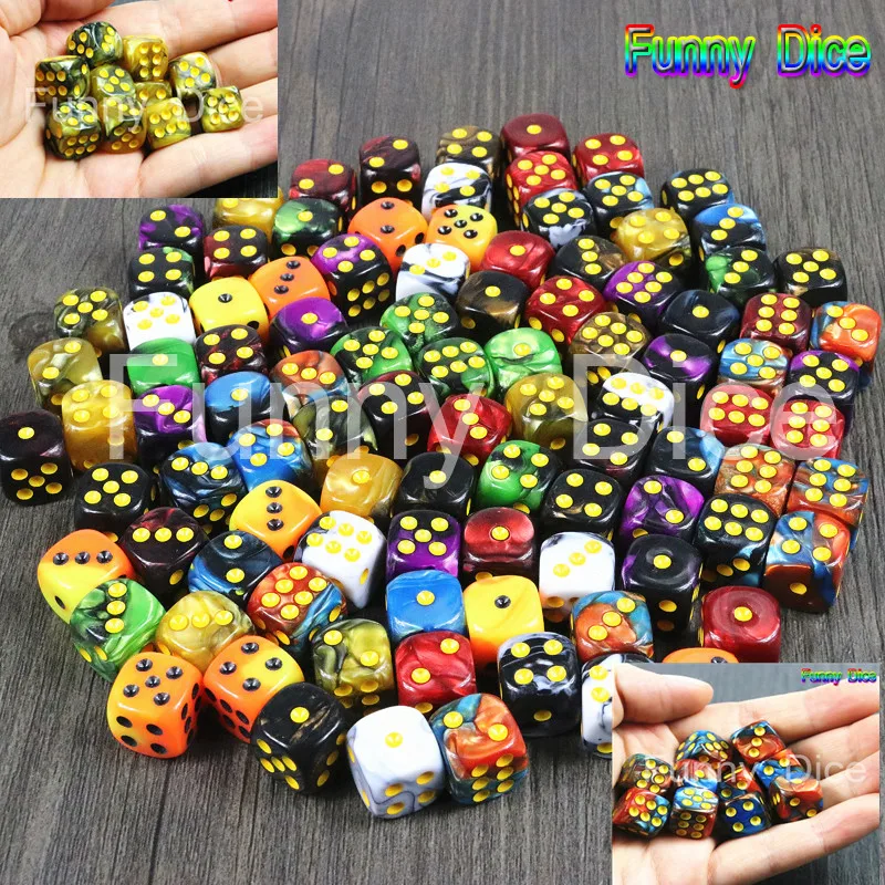 Забавные мини-кубики 10 шт./компл. 12 мм D6 азартные игры Стандартные Dot Аксессуары