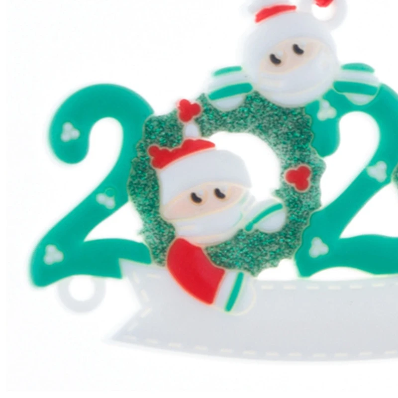 

2020 Christmas Family Santa Claus with Mask Hanging Ornament Personalized Decor