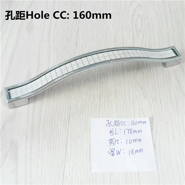 CC 160mm Silver 96 мм/128 мм/160 мм черные красные туфли с серебряными кристаллами ручки Кухня круглые ручки для шкафа; на ящики тянет комод дверные ручки для шкафа - Цвет: CC 160mm Silver