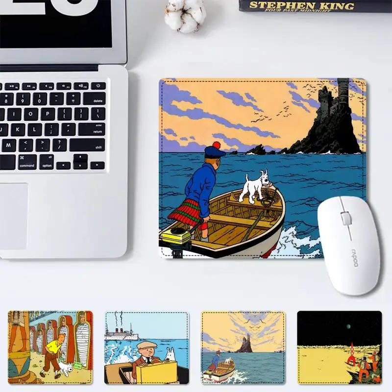 

Luxury The Adventures of Tintin Mouse Pad mouse non-slip pad player pad small size rubber Gaming mouse Pad office Desk Mat