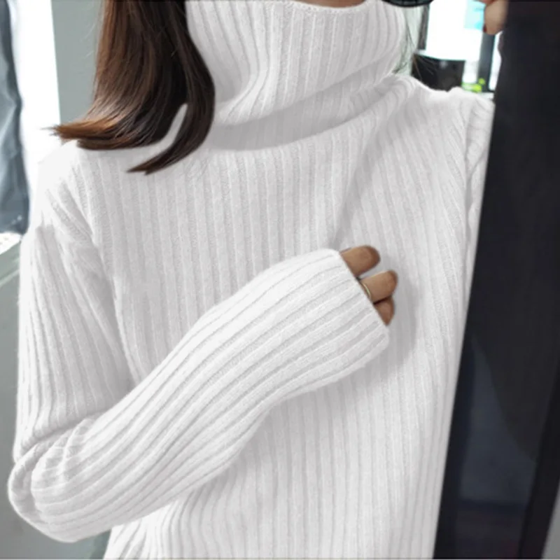 

Turtleneck Sweater Women's Bottoming Sweater 2020 Autumn and Winter New Pile Collar Slim Black Padded Inner Sweater Ladies