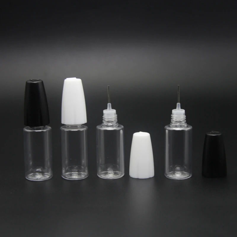 500 шт. 10 мл бутылка капельницы иглы с длинным узким горлышком и защищенной от для