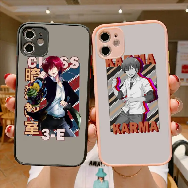 

Assassination Classroom Akabane Karma Phone Case for iPhone X XR XS 7 8 Plus 11 12 pro MAX Translucent Matte Shockproof shell