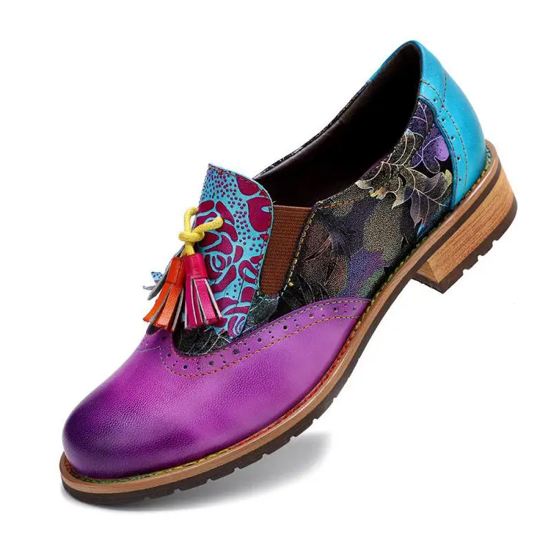 Женские туфли-лодочки из броккен и натуральной кожи Новинка 2019 года сезон осень