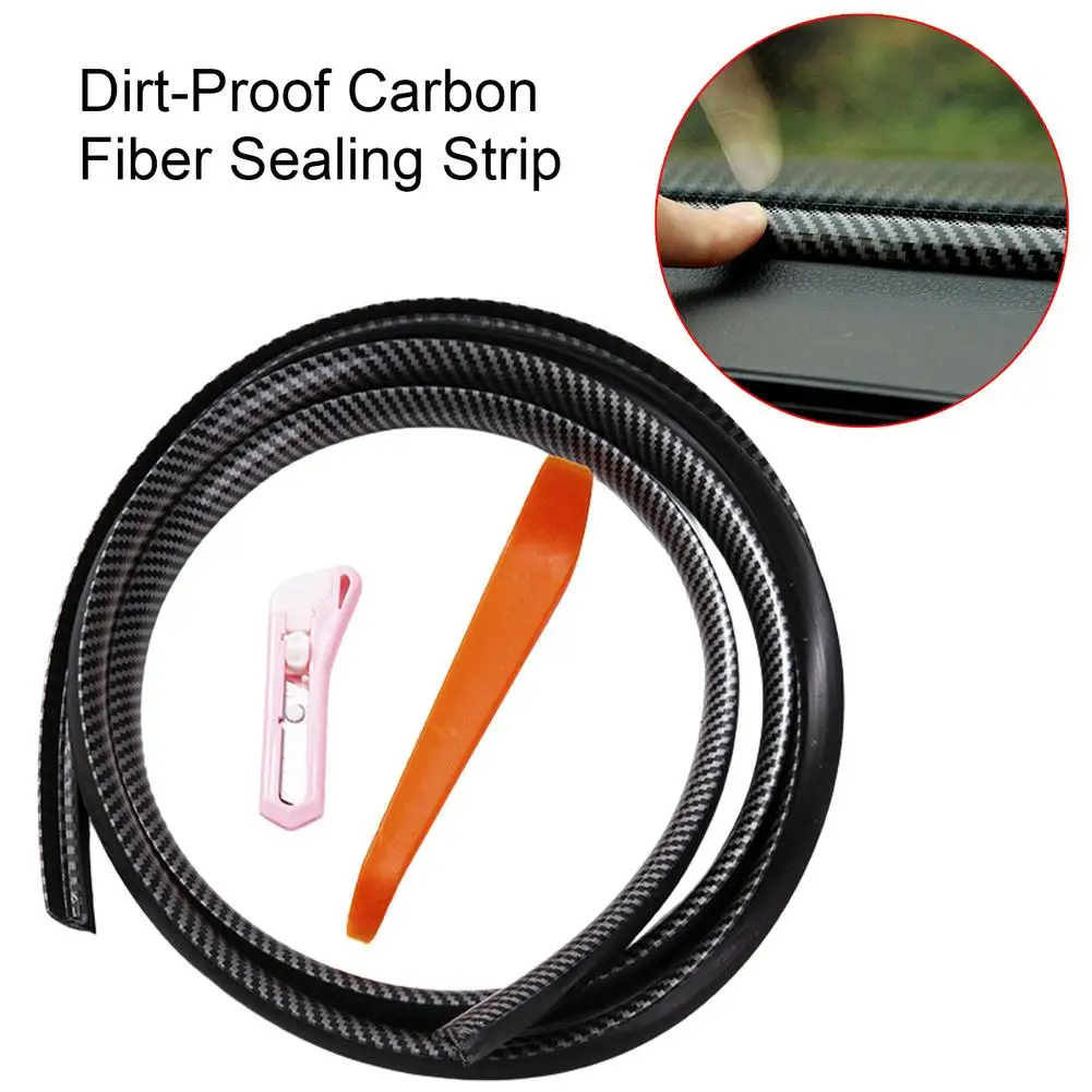 

Car Dashboard Sealing Strips Car Center Console Sound Insulation Carbon Fiber Sealing Strip Rubber Dirt-proof Filling Gap Strip