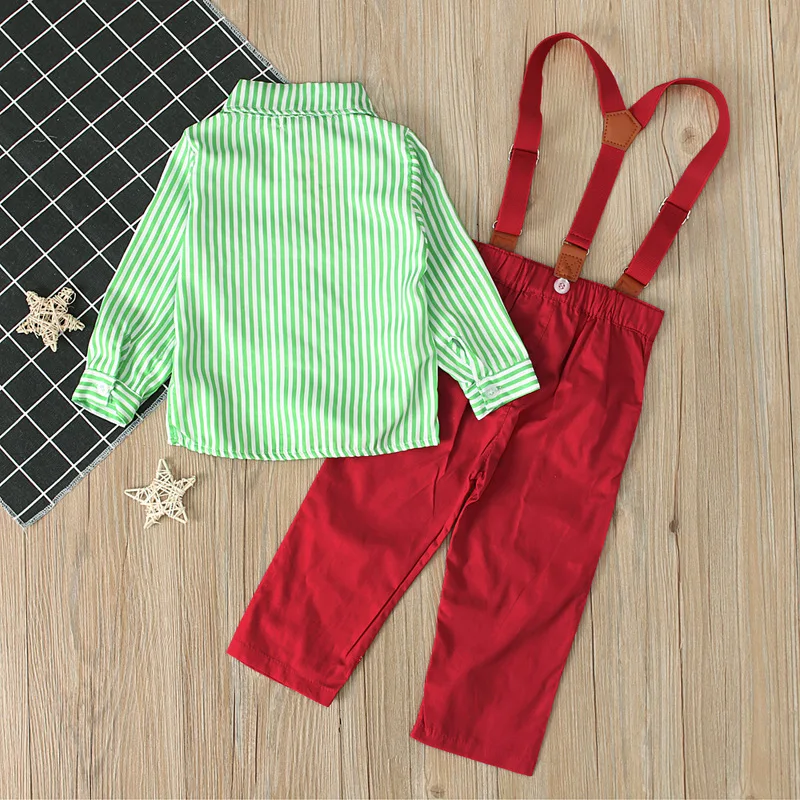 Детский Рождественский комплект из 2 предметов для мальчиков футболка в полоску