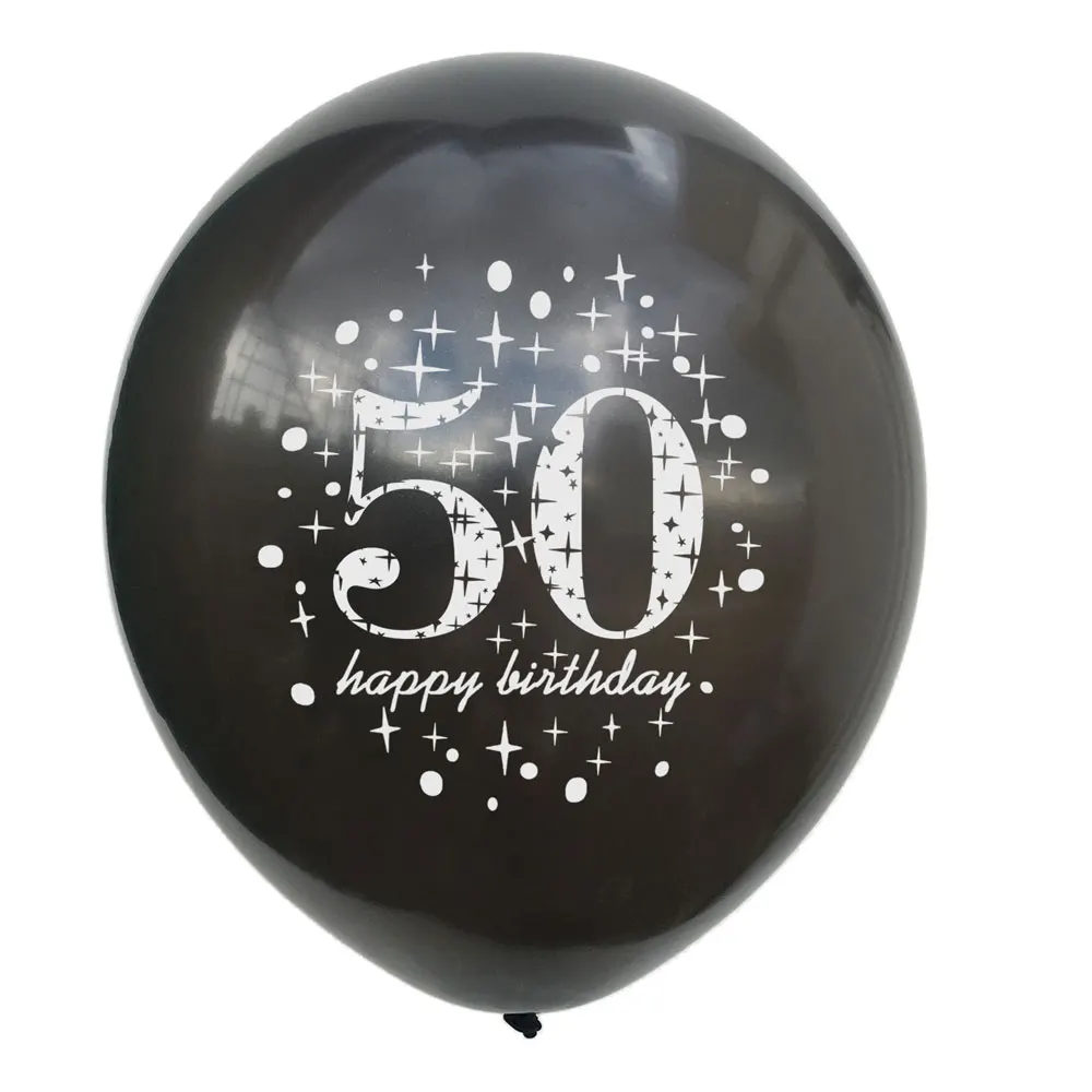 

12inch Gold Black Latex Balloons 16 18 21 30 40 50 60 70 80 90 Years Birthday Decorations Anniversaire Wedding Party Supplies