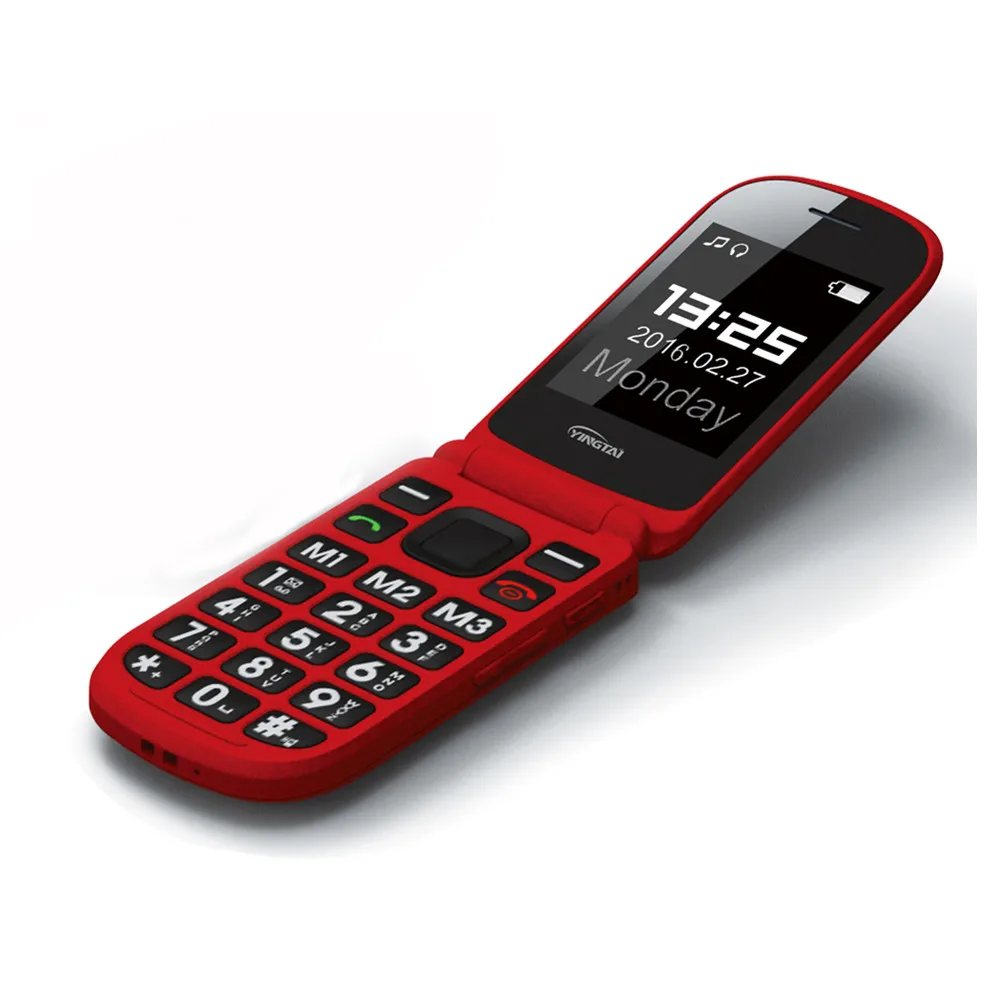 Телефон раскладушка YingTai T09 GSM 2G большая кнопка двойной экран телефон для пожилых