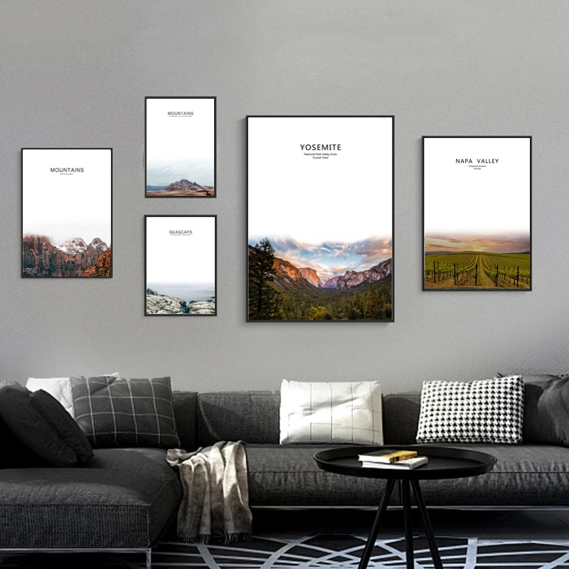 Скандинавский плакат Горный пейзаж холст картина украшение для дома современное