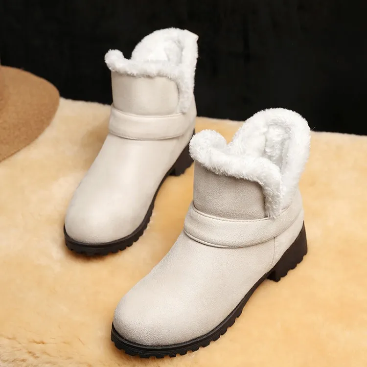 Big Size 9 10 11-17 boots women shoes ankle boots for women ladies boots shoes woman winter Flat sleeve buckle round head
