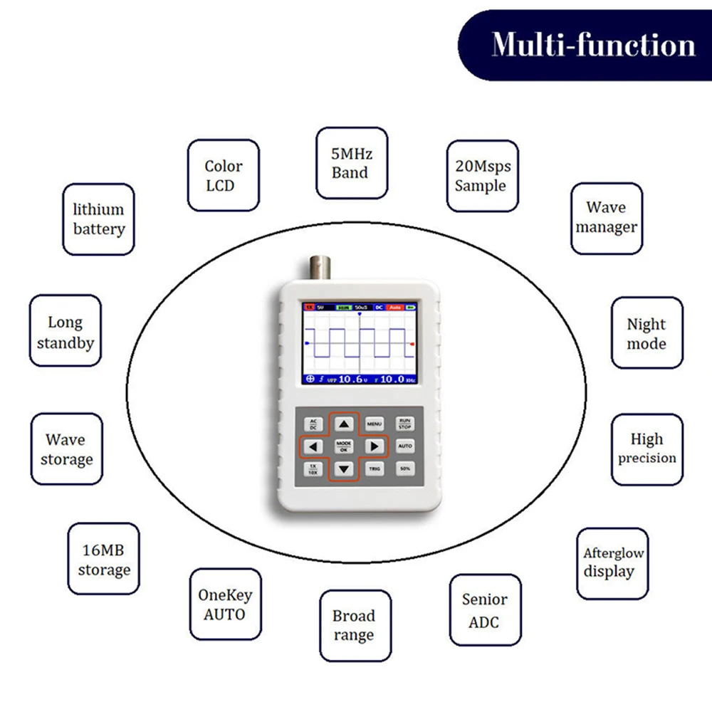 Цифровой осциллограф ручной портативный мини-осциллограф с пропускной