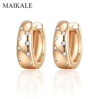maikale simple u shape stud earrings paved cubic zirconia gold silver color copper small earings korean earrings for women gifts