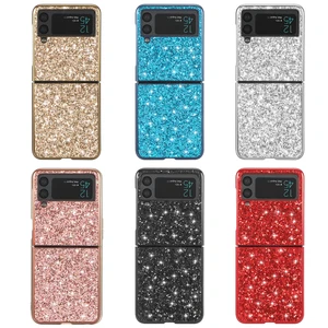 personalized galaxyz flip 3 glittering powder mobile phone case suitable for zflip3 5g folding anti falling pc protective case free global shipping