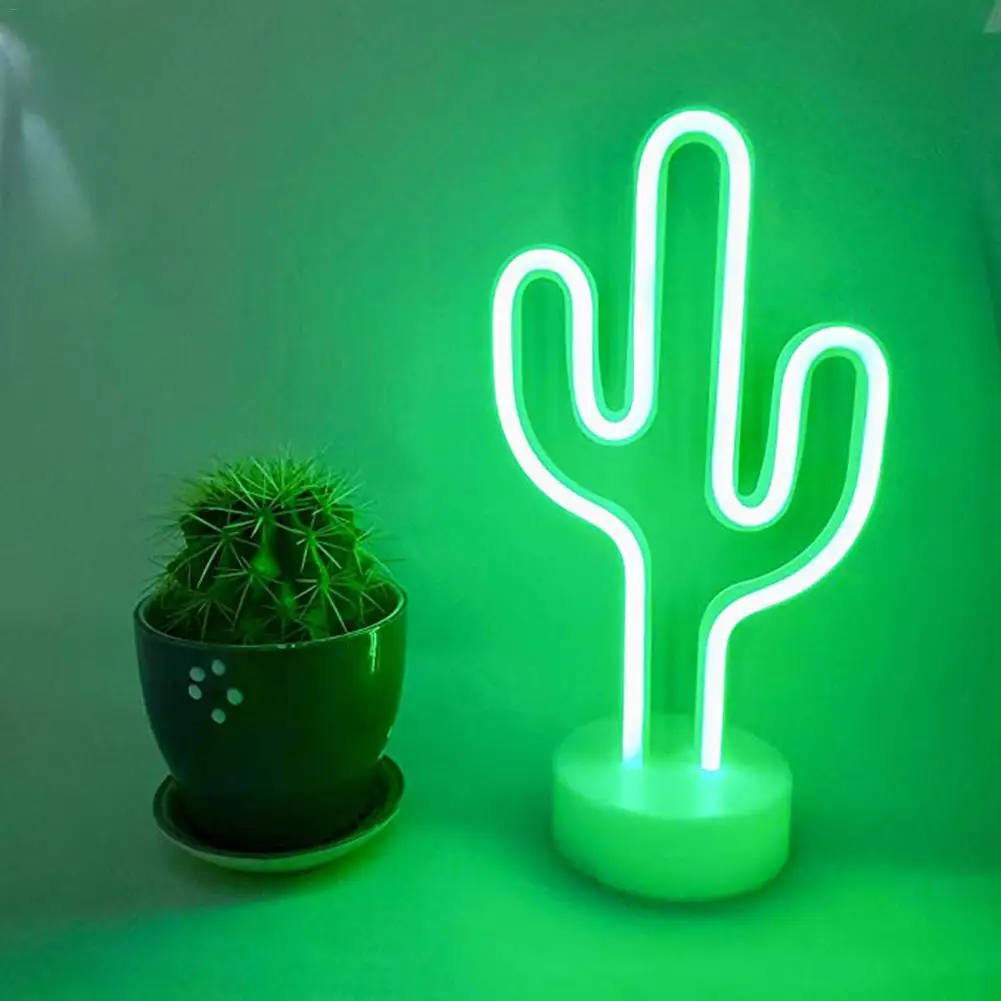 Rainbow Led Neon Light Cactus Night Holiday Christmas Party Wedding Decorations Kids Room Home Decor Lamp | Освещение