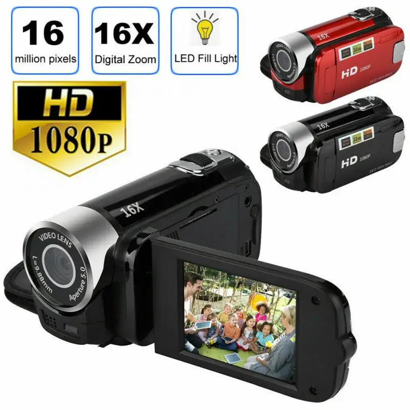 

Full HD 1080P Video Camera Professional Digital Camcorder 2.7 Inches 16MP High Definition ABS FHD DV Cameras 270 Degree Rotation