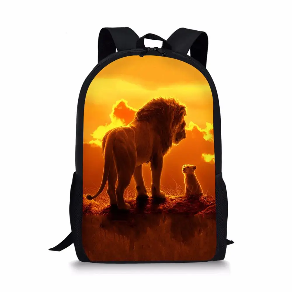 "Комплект школьных сумок FORUDESIGNS «Король Лев» для мальчиков, легкий рюкзак, крутая Детская сумка для книг, Детская сумка на плечо, ранец"