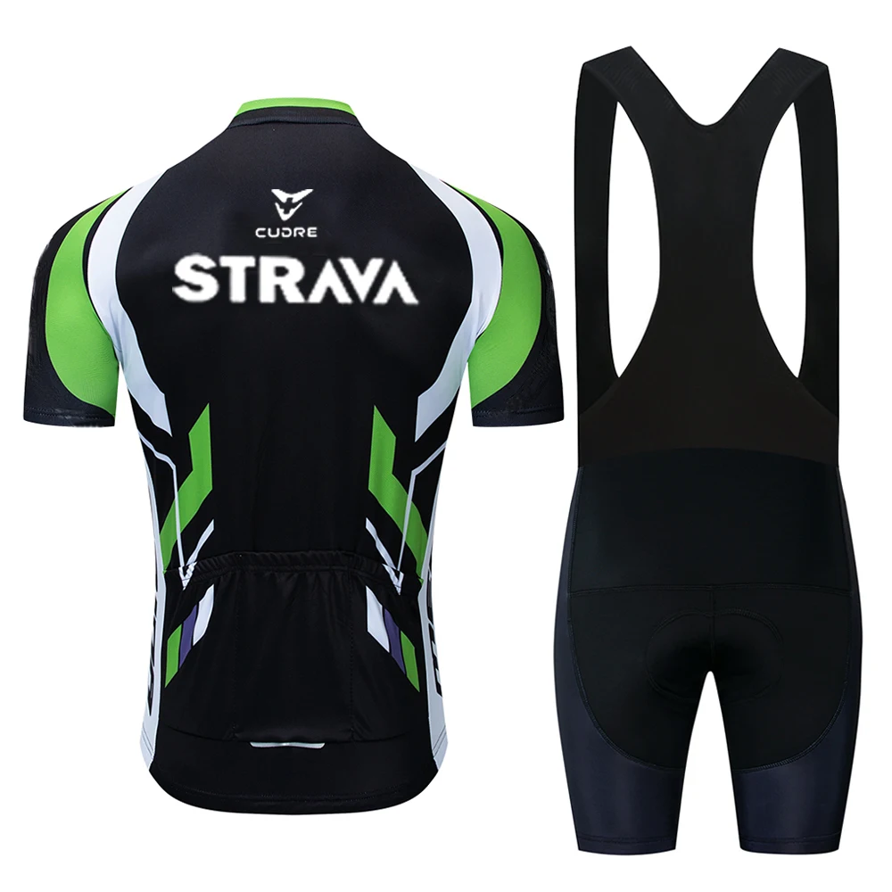 

2021 Pro TEAM STRAVA cycling jersey set 19D gel bike shorts suit MTB Ropa Ciclismo men summer bicycling Maillot culotte clothing