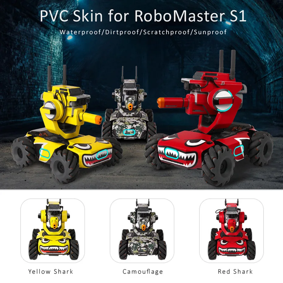 Защитные наклейки для кожи DJI Robomaster S1 автомобиль красный желтый - Цена: 1 693,32 руб.