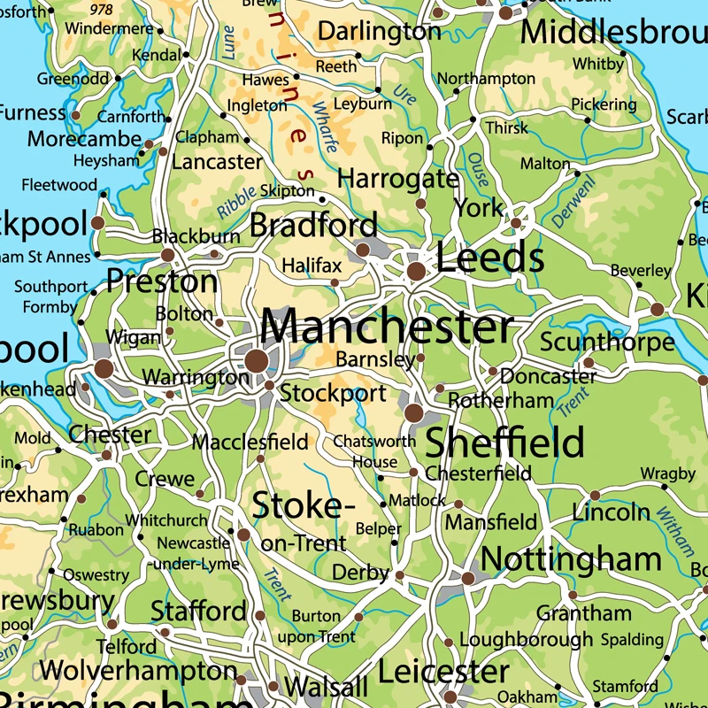 

United Kingdom Map Poster Size Wall Decoration Large Map of The United Kingdom 54x80 Waterproof and tear-resistant