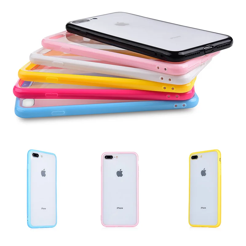 Роскошный прозрачный жесткий акриловый чехол накладка из мягкого ТПУ для Apple iPhone